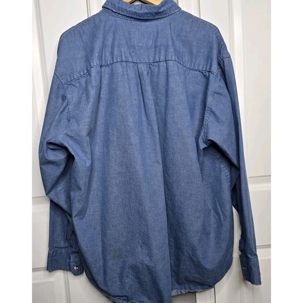Wrangler FR Riggs Workwear Shirt Men’s XL Blue Button Down Flame Resistant - Picture 5 of 7